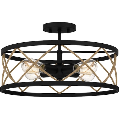 Quoizel Semi-Flush Mount Semi Flush 4 Lights Matte Black QSF5632MBK